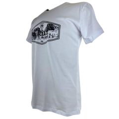 Camiseta Masculina Ariat Manga Curta Branco Com Logo Preto