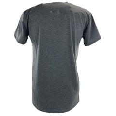 Camiseta Masculina Ariat Manga Curta Chumbo Com Logo Branco E Laranja
