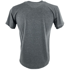 Camiseta Masculina Ariat Manga Curta Cinza Chumbo Com Logo Branco Azul E Bege