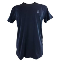 Camiseta Masculina Ariat Manga Curta Preto Básico Com Logo Branco
