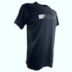 Camiseta Masculina Ariat Manga Curta Preto Com Logo Branco E Verde Limão