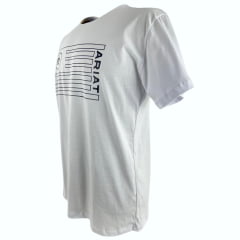Camiseta Masculina Ariat Manga Curta Preto Com Logo Estampado Amarelo