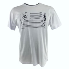 Camiseta Masculina Ariat Manga Curta Preto Com Logo Estampado Amarelo