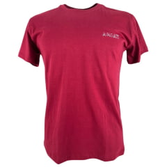 Camiseta Masculina Ariat Manga Curta Vermelho Bordô Com Logo Estampado Frente E Costas Branco Marrom