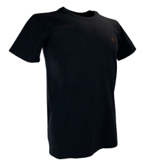 Camiseta Masculina Ariat Preta Manga Curta Com Logo Pequeno Em Laranja