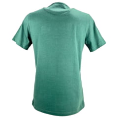 Camiseta Masculina Austin Western Manga Curta Verde Escuro C/ Estampa Bordada Creme Ref: 01225