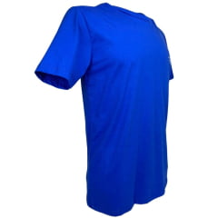 Camiseta Masculina Básica Os Boiadeiros Azul Royal 100% Algodão Com Logo Branco