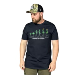 Camiseta Masculina Beardz Outdoors Manga Curta Preto Com Estampa Pés De Milho - Agricultura REF: TS159