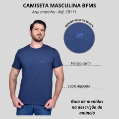 Camiseta Masculina BF///MS Manga Curta Básica Origem BF Azul Marinho Ref:CB111