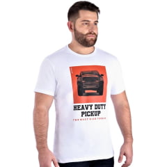 Camiseta Masculina BF///MS Manga Curta Heave Duty Branca Com Estampa Pickup Ref:CM689