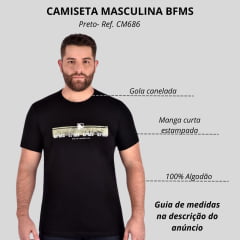 Camiseta Masculina BF///MS Manga Curta South América Preta Ref:CM686