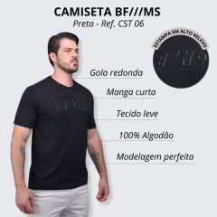 Camiseta Masculina BFMS Manga Curta Logo Bordada - Ref. CST 06