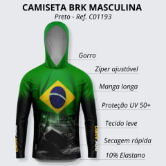 Camiseta Masculina BRK Para Pesca Proteção UV 50+ Com Capuz - Ref. CCPBR059