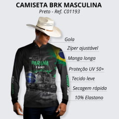 Camiseta Masculina BRK Para Pesca Proteção UV 50+ Paraná é Agro - Ref. C01193