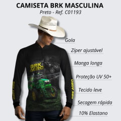 Camiseta Masculina BRK Para Pesca Proteção UV 50+ Trator Pulverizador - Ref. C01261