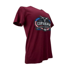 Camiseta Masculina Copenhagen Bordô Manga Curta Logo Grande Branca R: 8666