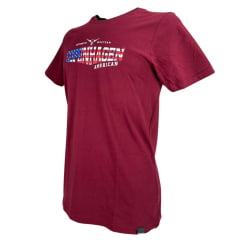 Camiseta Masculina Copenhagen Manga Curta Bordô Estampado Logo American Ref:0865