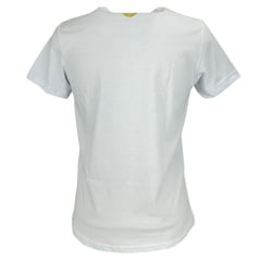 Camiseta Masculina Copenhagen Manga Curta Branco Estampado Em Azul/Marrom E Preto Ref:0865