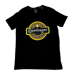 Camiseta Masculina Copenhagen Preta Manga Curta Logo Grande Branca R: 8666