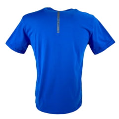 Camiseta Masculina Laço Forte Azul Manga Curta Bordada U.S.A Em Vermelho Ref:431