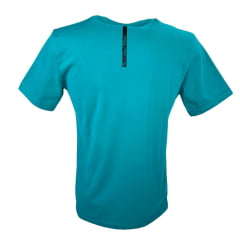 Camiseta Masculina Laço Forte Básica Turquesa Com Aplique Da Logo Ref:377