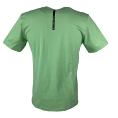 Camiseta Masculina Laço Forte Básica Verde Folha Com Aplique Da Logo Ref:377