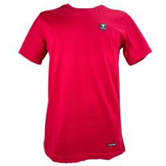 Camiseta Masculina Laço Forte Básica Vermelha Com Aplique Manga Curta Ref:40101