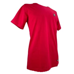 Camiseta Masculina Laço Forte Básica Vermelha Com Aplique Manga Curta Ref:40101