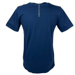 Camiseta Masculina Laço Forte Manga Curta Básica Com Aplique Azul Marinho Ref:377/429