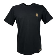 Camiseta Masculina Laço Forte Manga Curta Básica Com Aplique Bege Ref:377/429
