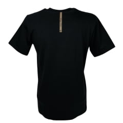 Camiseta Masculina Laço Forte Manga Curta Básica Com Aplique Bege Ref:377/429