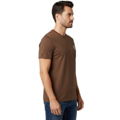 Camiseta Masculina Lee Ball T-Shirt Malha Penteada Marrom-Ref:5208L