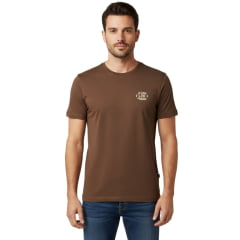Camiseta Masculina Lee Ball T-Shirt Malha Penteada Marrom-Ref:5208L