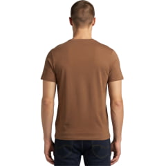 Camiseta Masculina Lee T-Shirt Básica Marrom Malha Penteada Manga Curta REF:5033L