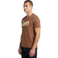 Camiseta Masculina Lee T-Shirt Básica Marrom Malha Penteada Manga Curta REF:5033L