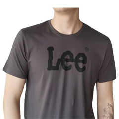 Camiseta Masculina Lee TShirt Malha Penteada Chumbo Estampada Ref:5032L