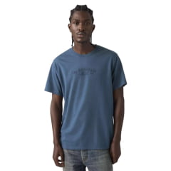 Camiseta Masculina Levi's Azul Marinho Manga Curta Bordada Ref:161432379