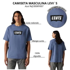 Camiseta Masculina Levi's Azul Ref:000RY 0007