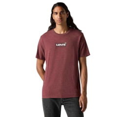 Camiseta Masculina Levi's Bordô Manga Curta Ref:294911848