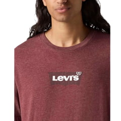 Camiseta Masculina Levi's Bordô Manga Curta Ref:294911848