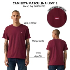 Camiseta Masculina Levi's Bordô Ref:LB0020220