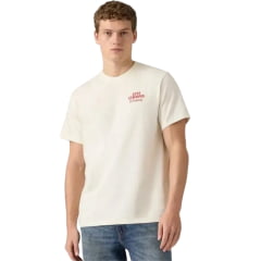 Camiseta Masculina Levi's Branca Logo E Detalhe Vermelho Frente E Costas Estampada REF:LB0013307