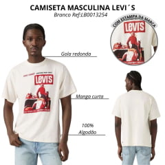 Camiseta Masculina Levi's Branca Estampada Ref:LB0013254