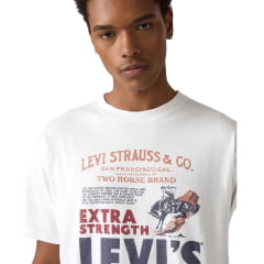 Camiseta Masculina Levi's Branco Manga Curta Estampada Ref:294911848