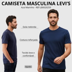 Camiseta Masculina Levi's Manga Curta Azul Marinho Básica REF:LB0020259