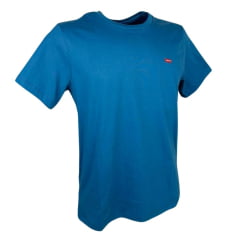 Camiseta Masculina Levi's Manga Curta Básica Azul Com Logo Vermelho - Ref.LB002-7003