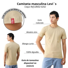 Camiseta Masculina Levi's Manga Curta Básica Caqui Ref:LB002-0202