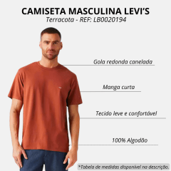 Camiseta Masculina Levi's Manga Curta Básica Laranja Terra REF: LB0020194