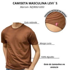 Camiseta Masculina Levi's Manga Curta Básica Marrom Ref:LB002-0203