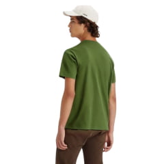 Camiseta Masculina Levi's Manga Curta Básica Verde Com Logo Vermelho - Ref.LB002-7004